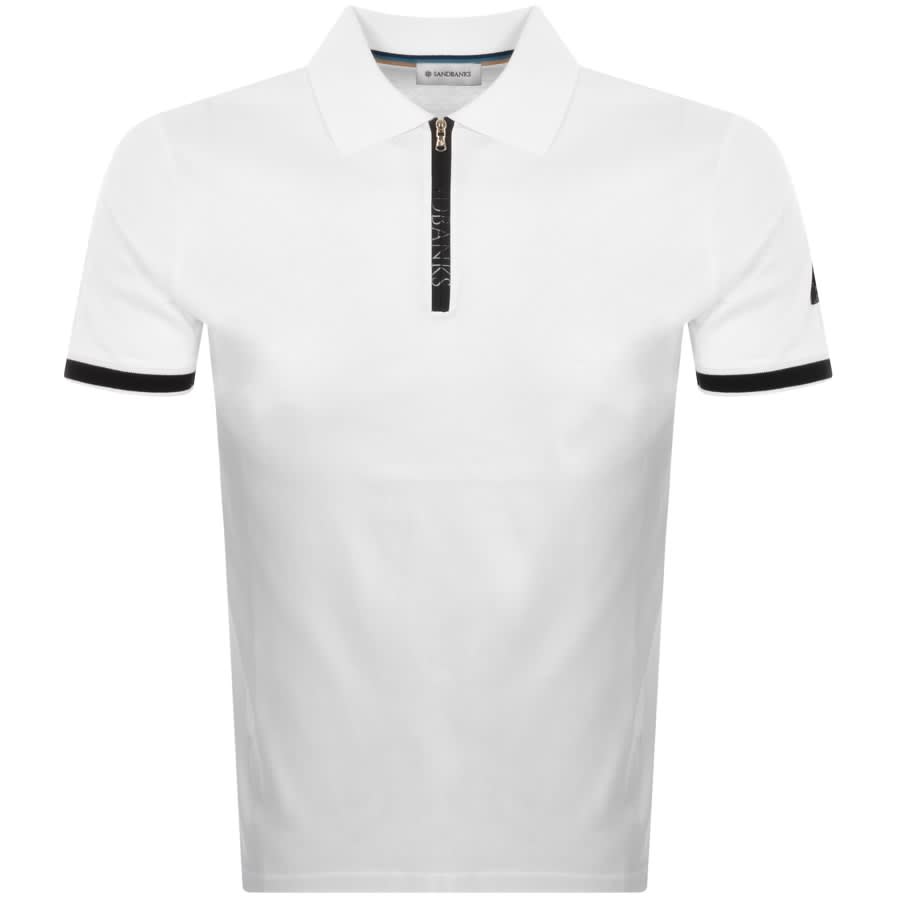 Sandbanks Silicone Zip Polo T Shirt White